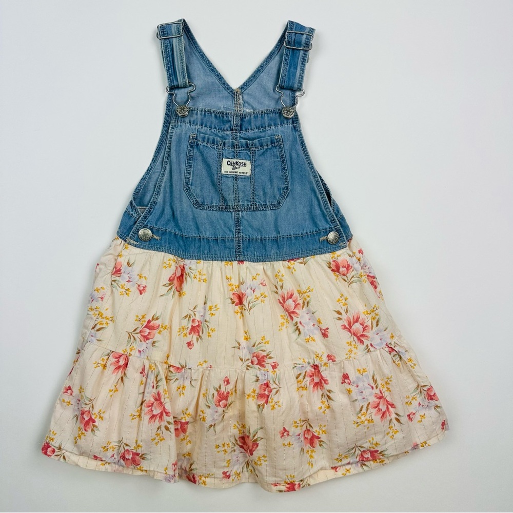Osh Kosh B’Gosh Cute Toddler Denim Floral Overall Dress Size 5T
